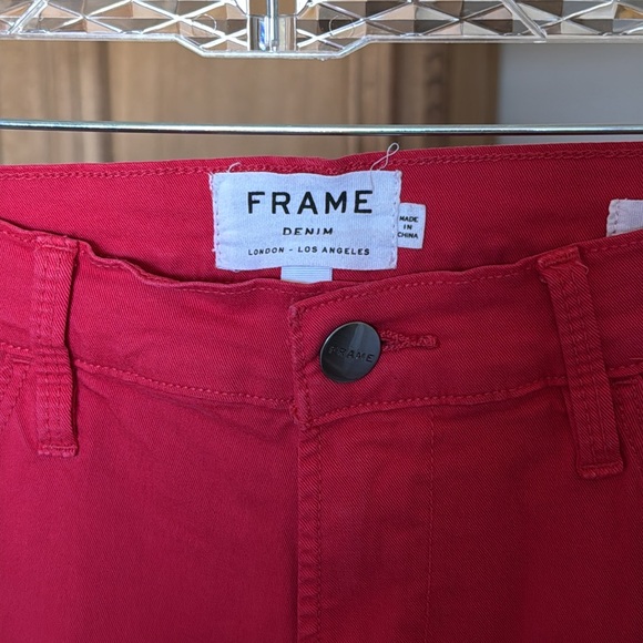 Frame Denim  Le High Skinny Red Jeans, 27 - Picture 3 of 5